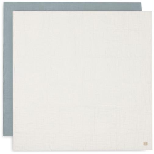 Jollein - Lot de 2 maxi-langes en coton Sea Green-Ivory (115 x 115 cm)