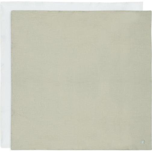 Jollein - Lot de 2 maxi-langes en coton Olive Green-Ivory (115 x 115 cm)