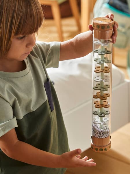 Vertbaudet - Bâton de pluie géant HANOÏ en bois FSC® vert moyen uni avec decor - Vertbaudet