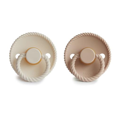 Frigg - Lot de 2 sucettes Rope latex T2 - Cream/Croissant - Beige