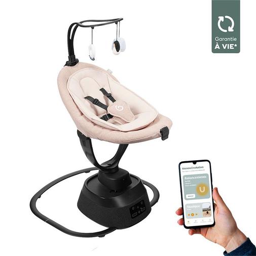 Babymoov - Balancelle Swoon Evolution CONNECT 8 mouvements Mocca - Beige