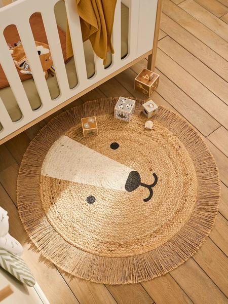 Vertbaudet - Tapis rond en jute Lion beige doré