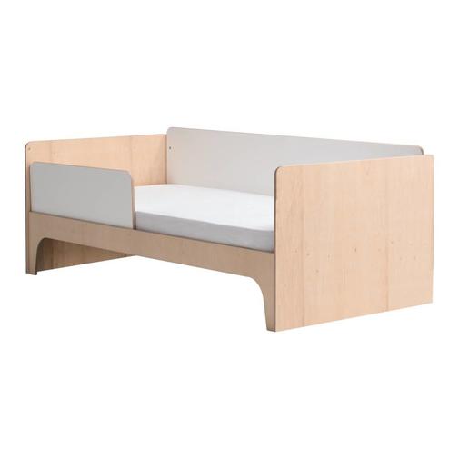 CAMIF - Lit banquette en bois, blanc et couleur naturel, 90x190 cm