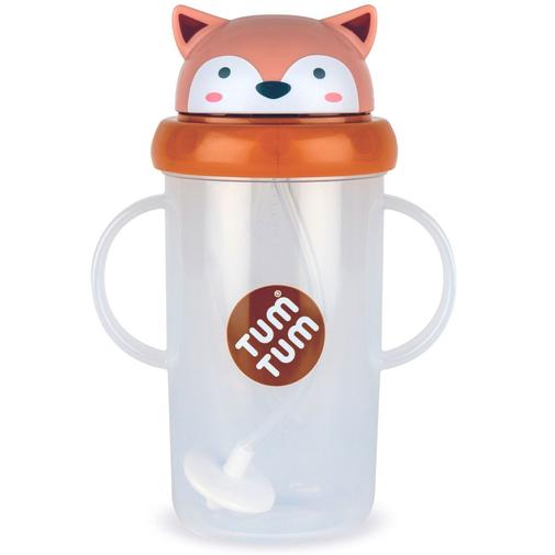Tum Tum - Tasse antifuite avec paille lestée Renard (300 ml)