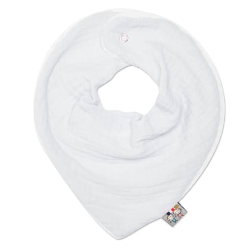 Sevira Kids - Bavoir bandana gaze de coton jeanne blanc - Sevira Kids