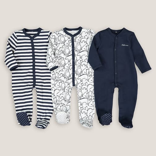 LA REDOUTE COLLECTIONS - Lot de 3 pyjamas 1 pièce en coton