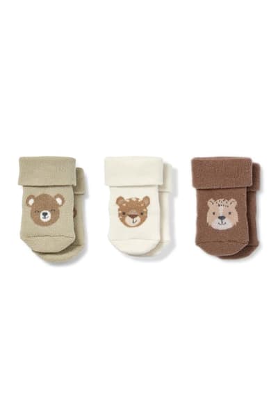 C&A Online Shop - Lot de 3 - animaux - chaussettes à motif pour nouveau-né