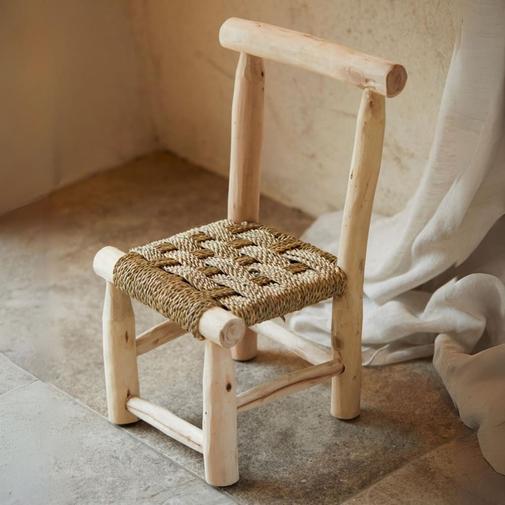 Home Maison - Chaise enfant bois japandi naturel 20 x 20