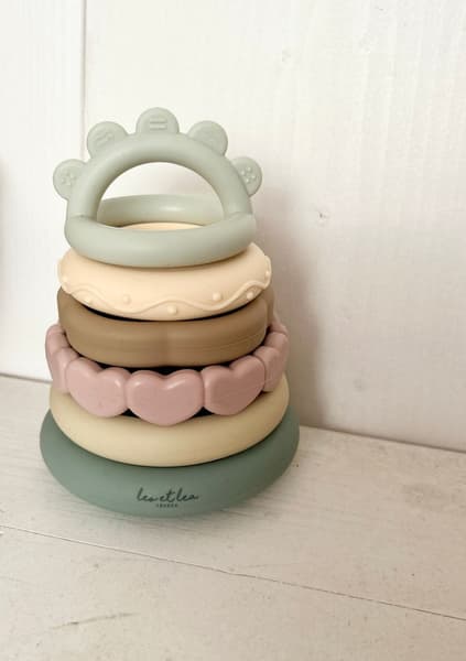 Léo et Léa France - Jouets empilables en silicone : pastel