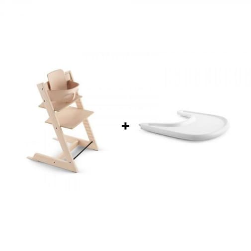 Stokke - Pack chaise haute Tripp Trapp + baby set + tablette Naturel