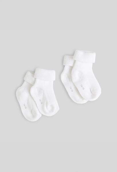 Bout'Chou - Lot de 2 paires de chaussettes à revers contenant du coton BIO