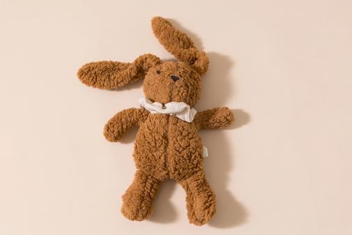 Mon Lit Cabane - - Doudou Bouclé Lapin Caramel - Marron