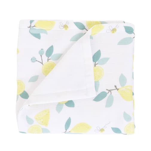 Little Crevette - Couverture gaze de coton bio limonade citron - Little Crevette