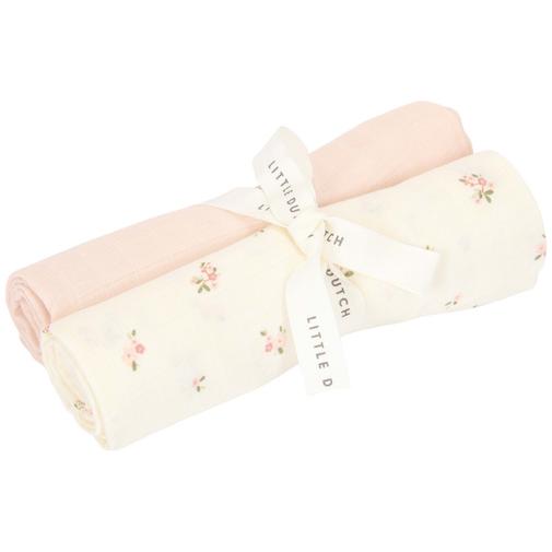 Little Dutch - Set de 2 langes en gaze de coton Fairy Blossom-Blossom (70 x 70 cm)