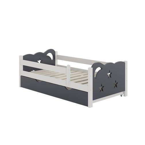 VitaliSpa® - Lit pour enfant avec tiroir, sans matelas, gris 146 x 53cm
