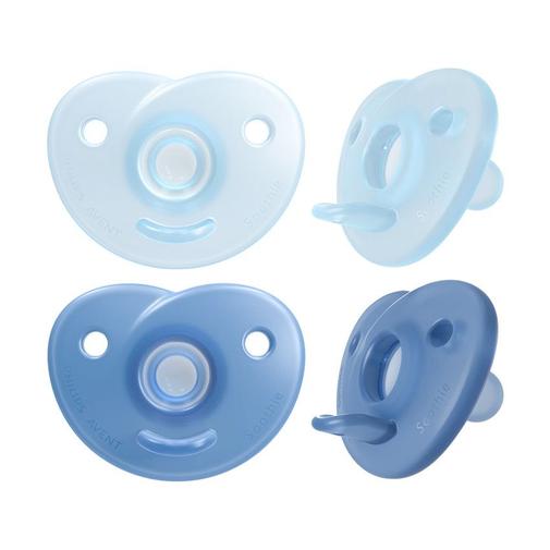 Avent - Lot de 2 sucettes silicone 0-6M Soothie bleu - Bleu