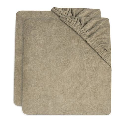 Jollein - Housse matelas à langer éponge (2 pcs) en coton vert olive - Jollein