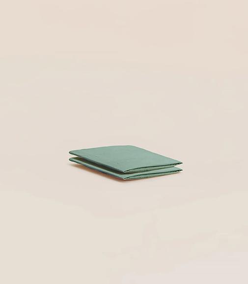 Tediber - Lot de 2 draps housse bébé 60x120 cm - Percale de coton - Vert - Doux et résistant - Confectionné au Portugal - Tediber