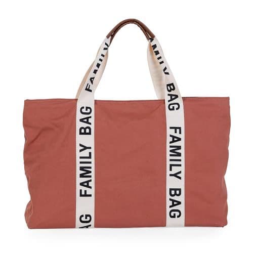 Childhome - Childhome, Family Bag, Sac à Langer, Sac de Voyage/Week-end, Grande Contenance, Pochette incluse détachable, Collection Signature Terracotta