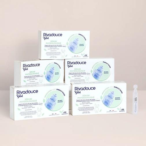 rivadouce - Lot De 5 Boîtes De Sérum Physiologique - Soin - Peaux sensibles - 100% d'ingrédients naturels - Rivadouce
