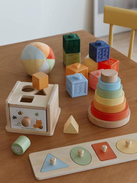 Vertbaudet - Coffret 5 jouets d’éveil bois FSC® multicolore