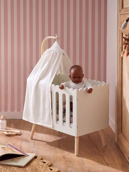 Vertbaudet - Lit poupon feston en bois FSC® blanc