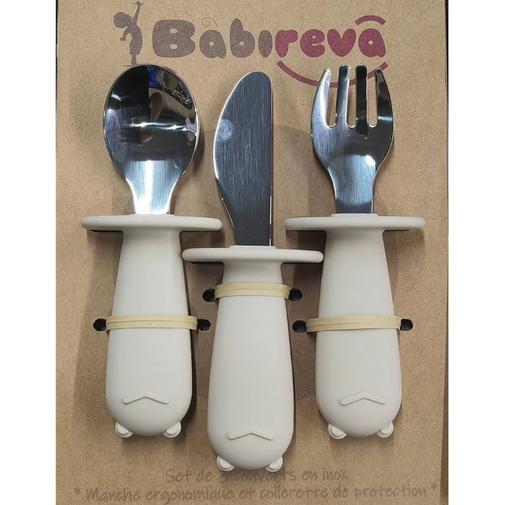 Babireva - Set De 3 Couverts En Inox Beige