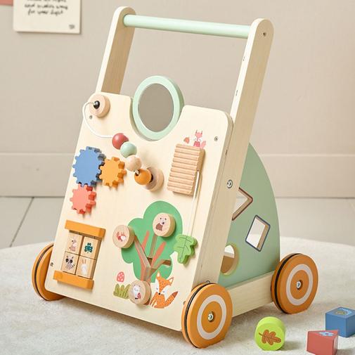 Petite Amélie - Petite Amélie | Chariot de marche multi-activités | Trotteur en bois | Forêt | Multicolore | Pour enfants dès 12 mois | Avec miroir et trieur de formes