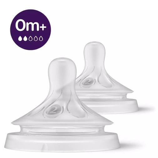 Avent - Tétine Natural 3.0 Response débit lent - 0m+ - Transparent
