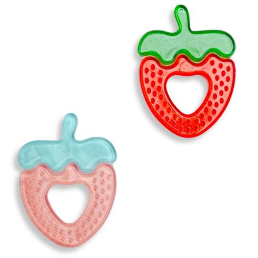 Bo Jungle - Lot de 2 anneaux de dentition à refrigérer Fraise