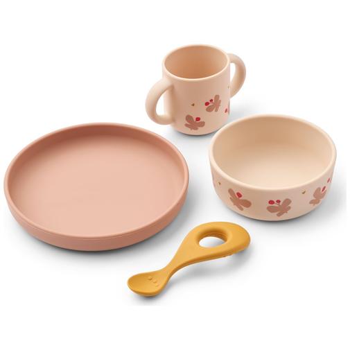 Liewood - Coffret repas en silicone Vivi Butterfly Apple Blossom (4 pièces)