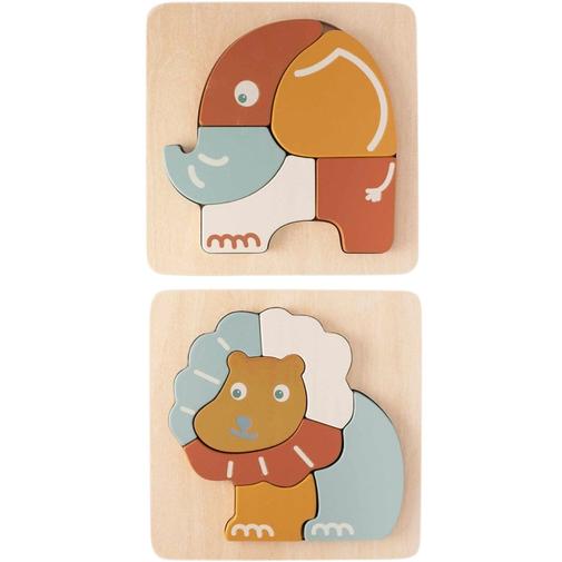 Trois Kilos Sept - Lot de 2 puzzles bébé en bois