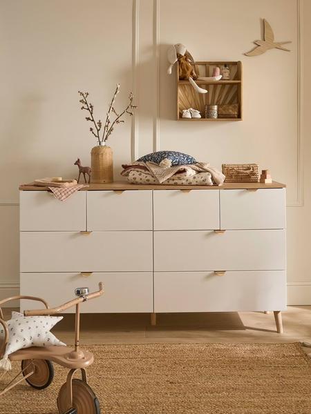 Vertbaudet - Commode double avec 8 tiroirs MERVEILLES blanc