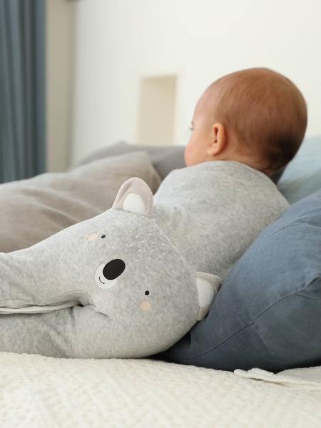 Vertbaudet - Pyjama bébé mixte velours animal personnalisable gris chiné