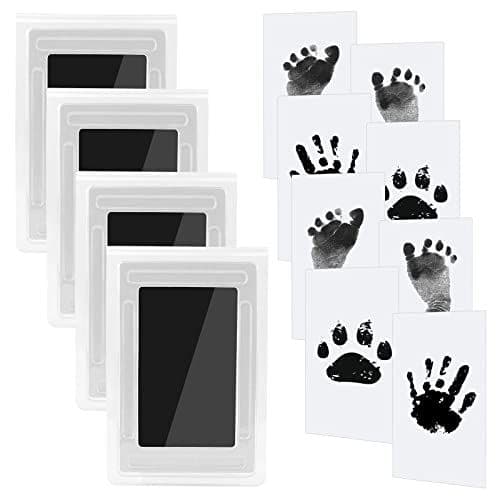 talifoca - 4pcs Kit Empreinte Pieds et Mains Bébé Enfant Empreinte Clean Touch Tampons Bébé Empreinte de Main Empreinte，Empreintes Bébé L'encre Sûre est Inoffensive Bébé Garçon Fille Sans Contact Tampon Encreur