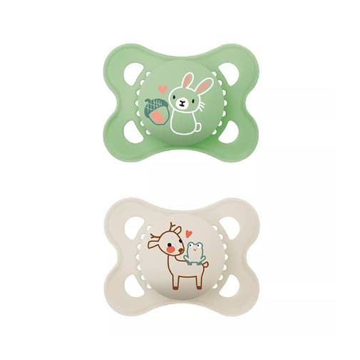 Mam - Lot de 2 sucettes silicone Original 2-6M nature (modèle aléatoire)