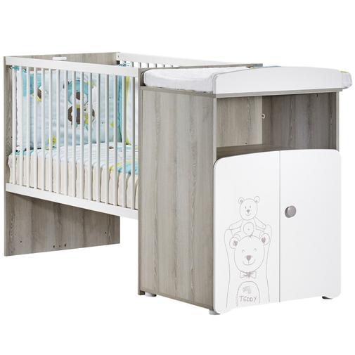 Baby Price - Lit bébé combiné évolutif Teddy (60 x 120 cm)