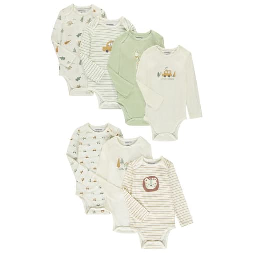 Orchestra - Lot de 7 bodies manches longues pour bébé garçon avec ouvertures différentes selon l'âge