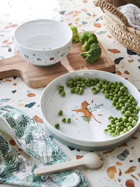 Vertbaudet - Set vaisselle en céramique et silicone imprimé animaux - Vertbaudet