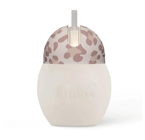 Elhée - Tasse à paille lestée léopard 240 ml | Graouu Pink 9m+ | Coconut