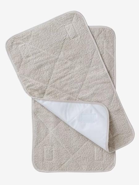 Vertbaudet - Lot 2 serviettes de rechange matelas à langer gris taupe