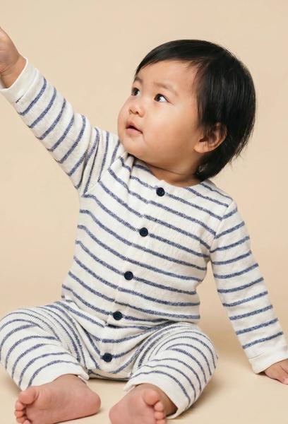 Bout'Chou - Combinaison manches longues rayée en coton