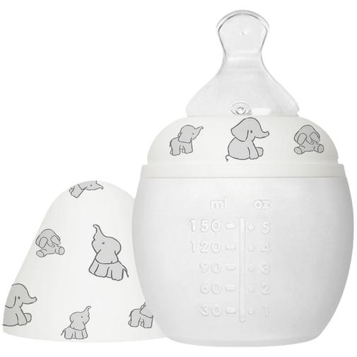 Elhée - Biberon anti-colique en silicone Eléphant (150 ml)