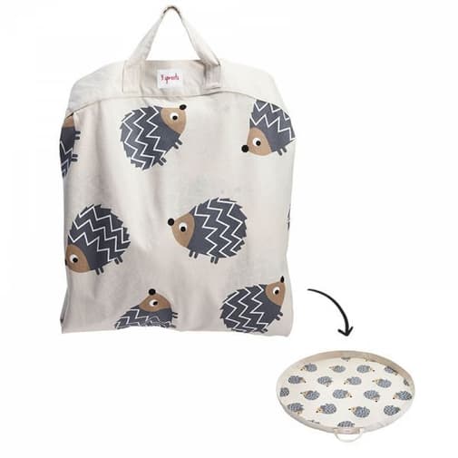 3 Sprouts - Sac à jouets / tapis de jeu 2 en 1 Hérisson