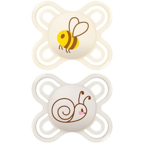 MAM - MAM | Sucette Perfect Naissance 0-2 mois (2 pièces) coloris aléatoire – Tétine pour nouveau-né en silicone extra fine et souple – Tétine bébé idéale pour un bon développement bucco-dentaire