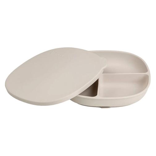 B.BOX - Assiette Compartimentée à Ventouse et Couvercle - Latte