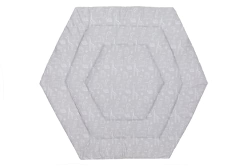 Fillikid - Matelas pour parc bébé hexagonal jersey safari gris 124 cm