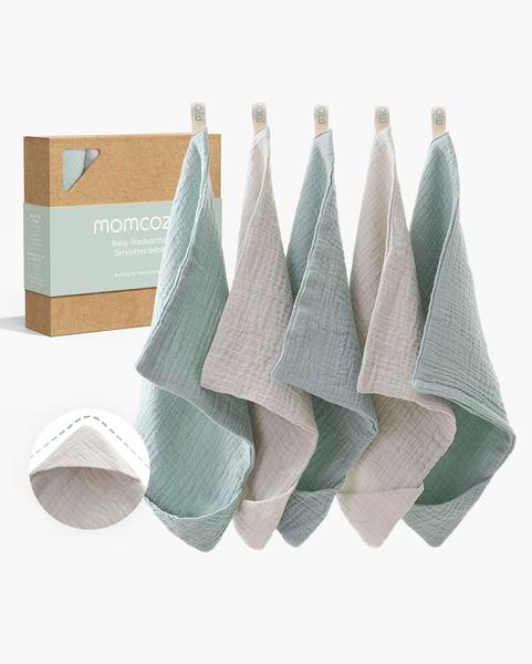 Momcozy - Lingettes pour bébé Momcozy – Coton doux 4 couches, adaptées aux nouveau-nés