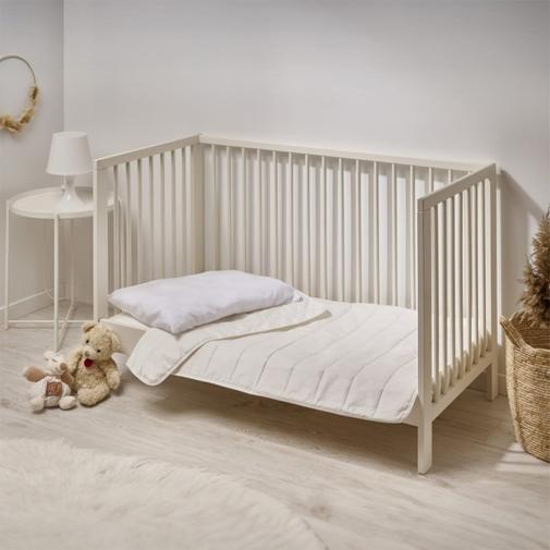 Bleu Câlin - Pack bébé couette + oreiller bébé enveloppe coton bio 75x120cm