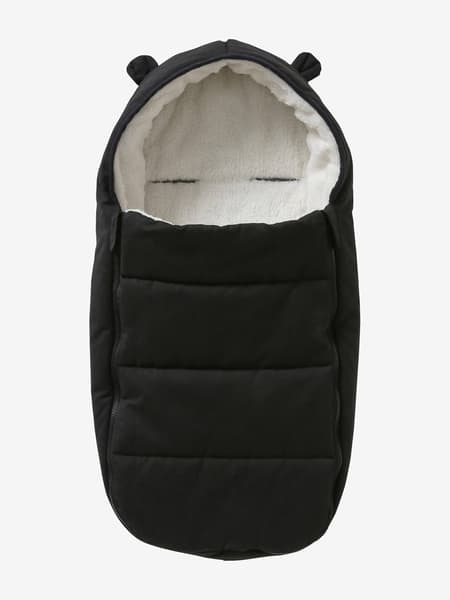 Vertbaudet - Chancelière coque et nacelle en toile déperlante noir - Vertbaudet